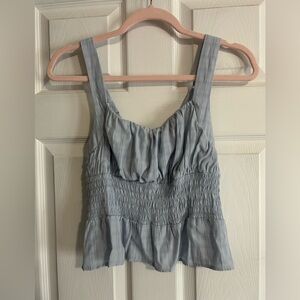 URBAN Romantics Sky Blue Smocked Tank Top